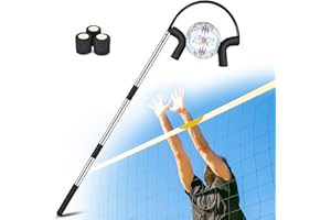 AugFir Volleyball Spike Trainer, Adjustable Length 55"-71" Volleyball Hitting Trainer, Double Arc Protection Quick Pickup Volleyball Training Equipment