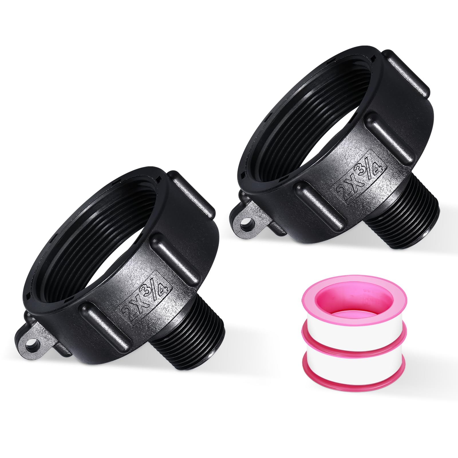 Photo 1 of UMETASS 2 PACK IBC Tote Tank Adapter for Garden Hose,275 330 IBC Drain Fitting 2" NPS Female x 3/4" BSP Male G Hose Garden Hose Drain Plug Connector for Garden Hose