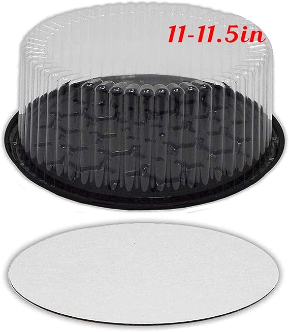1112" Plastic Disposable Cake Container with Clear Dome