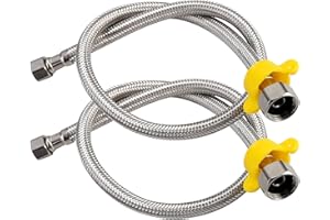 ARRISEA 32-Inch Stainless Steel Braided Supply Line 1/2" FIP x 3/8" COMP, Faucet Connector Flexible Hose Connects Kitchen sink to Water Supply