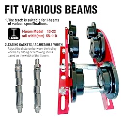 Manual Trolley for I-Beam 2200lbs with Heavy Duty 6