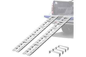Albott 105" x 15" Aluminum Trailer Ramps, 10000 LBS Total Capacity Loading Ramps with U-Shaped Buckle and Hook Ends, 1 Pair for ATV, UTV, Tractors, Motorcycles, Lawnmowers, Trucks