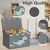 VERONLY Large Toy Storage Box with Lids Grey 83L Foldable 2 Handles view 4