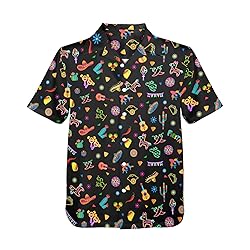 HUGLAZY Fiesta Shirt for Men Mexican Button Down