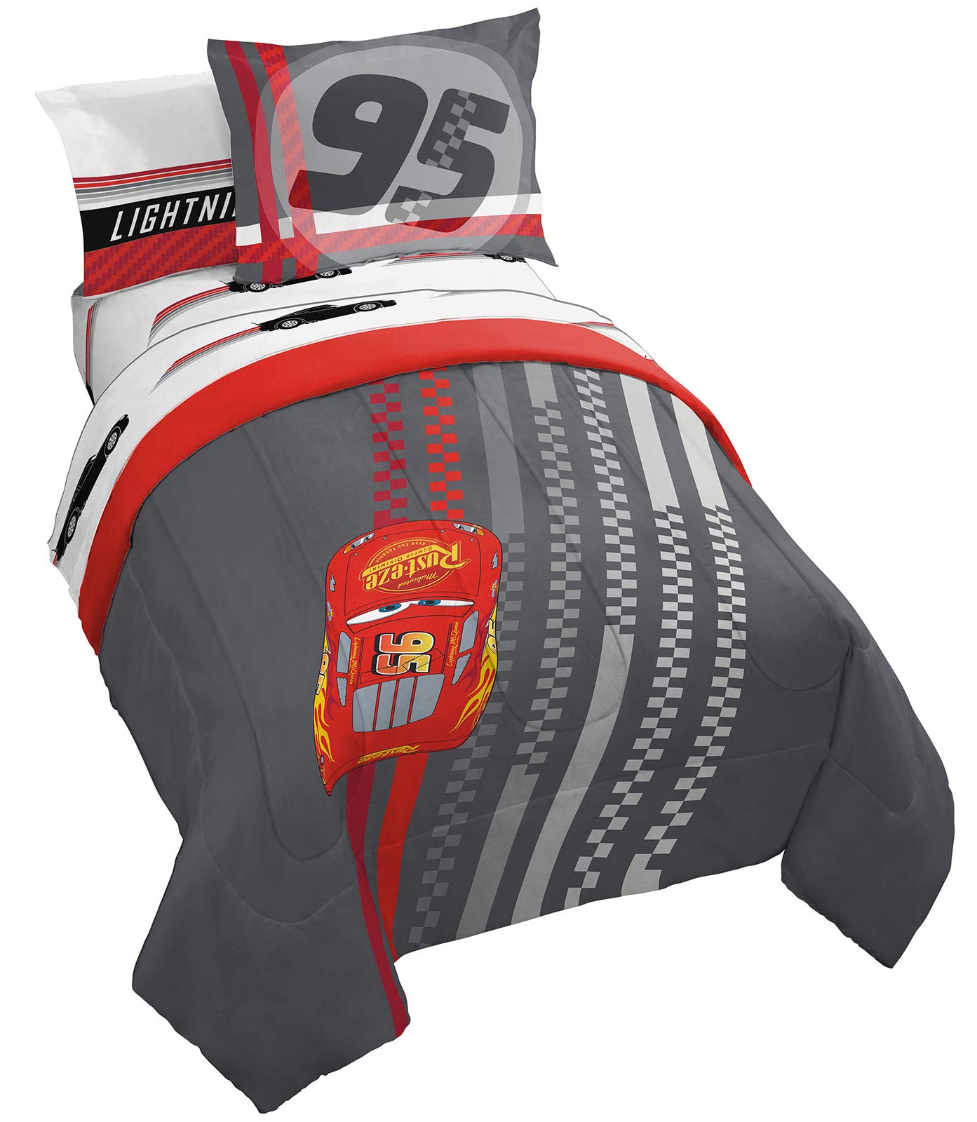 Photo 1 of ***MISSING PIECES*** Jay Franco Disney Pixar Cars Race Ready 7 Piece Full Bed Set - Includes Comforter & Sheet Set - Bedding Features Lightning McQueen - Super Soft Fade Resistant Microfiber