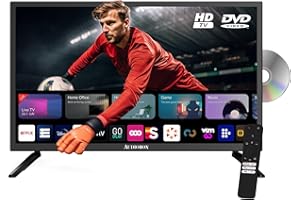 Audiobox TV with DVD Widescreen Smart HDTV with Built-in DVD Player, HDMI & USB, Car Adapter, Digital Noise Reduction for RVs