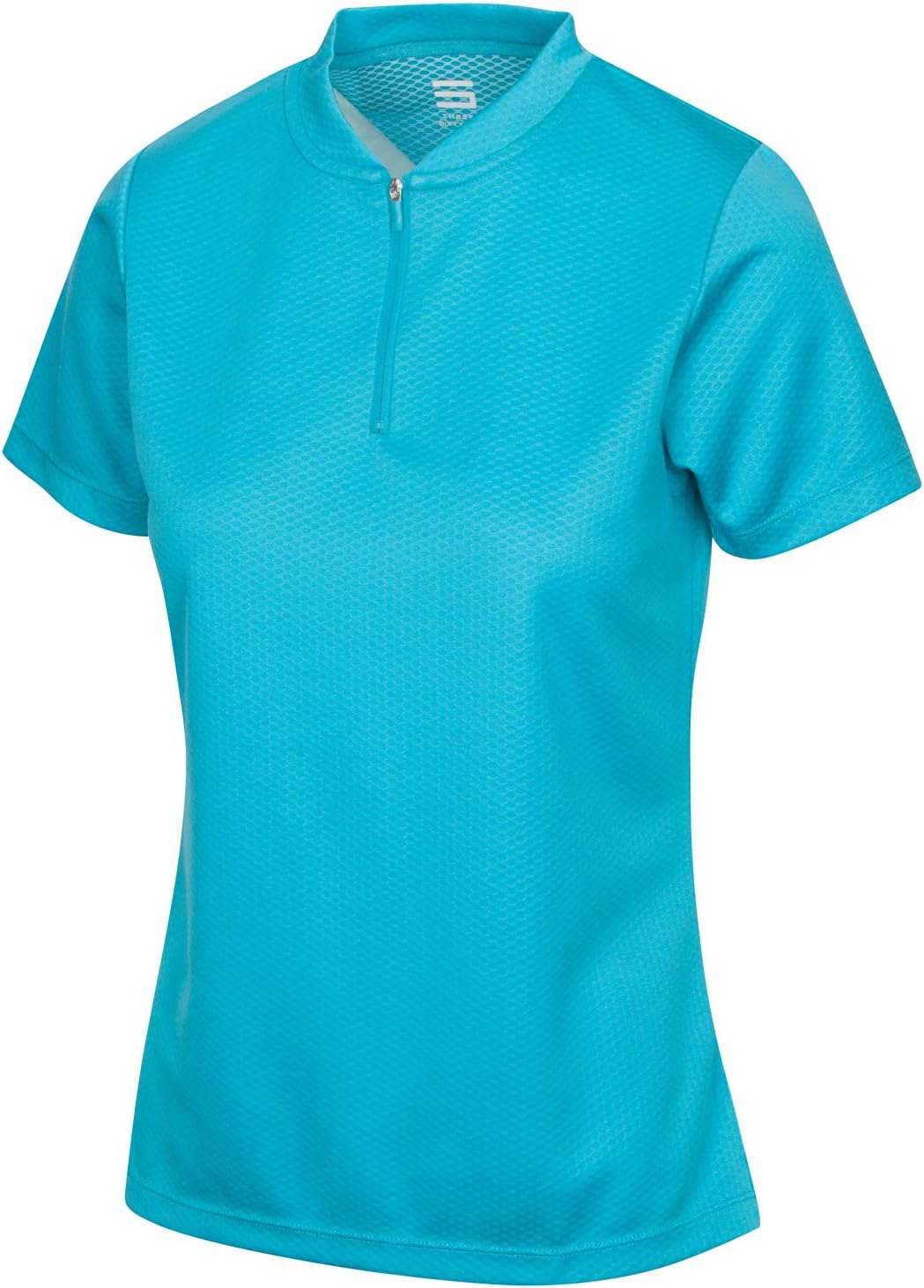Polo de golf para mujer con cremallera, manga corta y cuello sin cuello