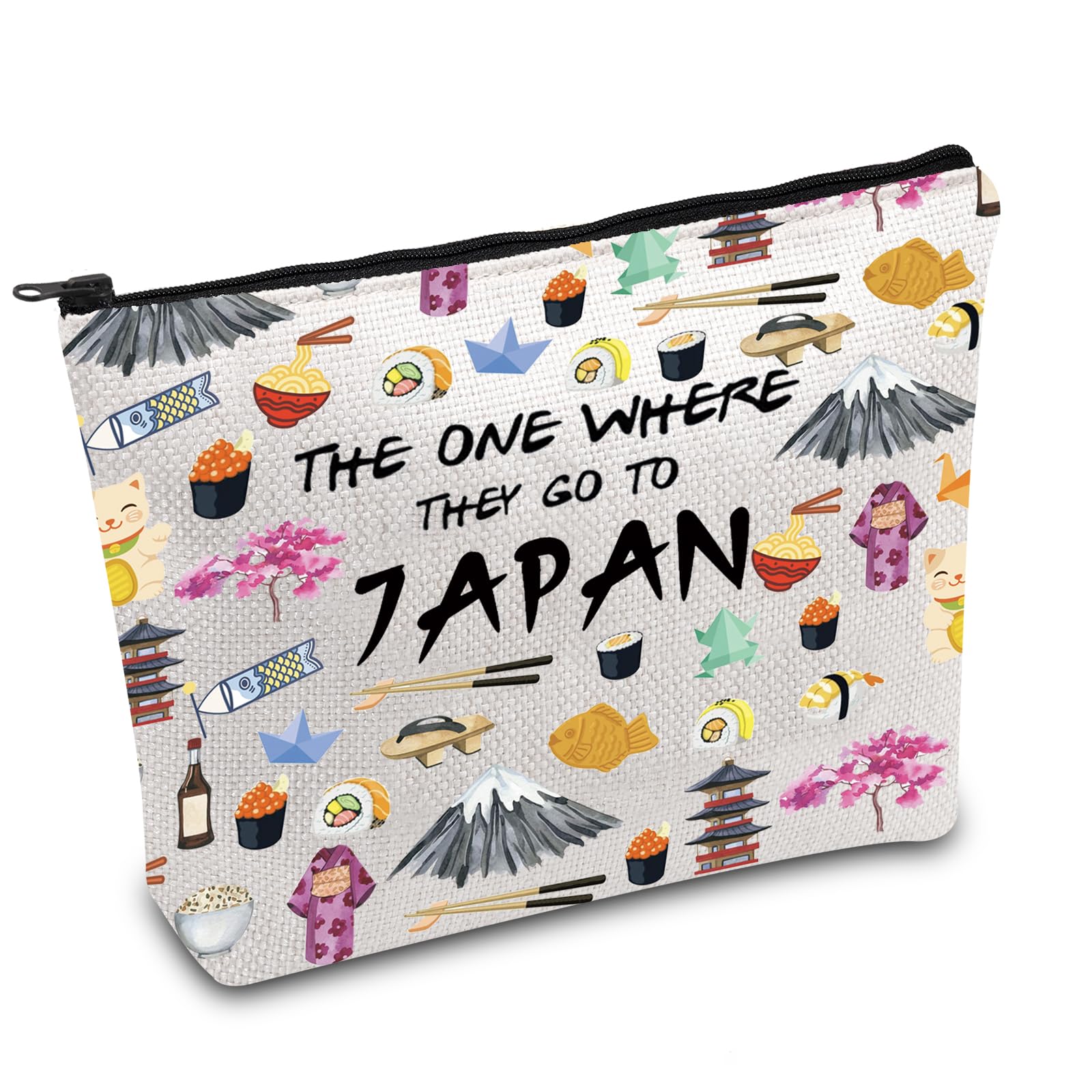 Japan Trip Makeup Bag Japanese Foodie Travel Bag Japan Souvenir Gift Japan Welcome Bag Japan Housewarming Gift Travel Memory Gift (to Japan UK)