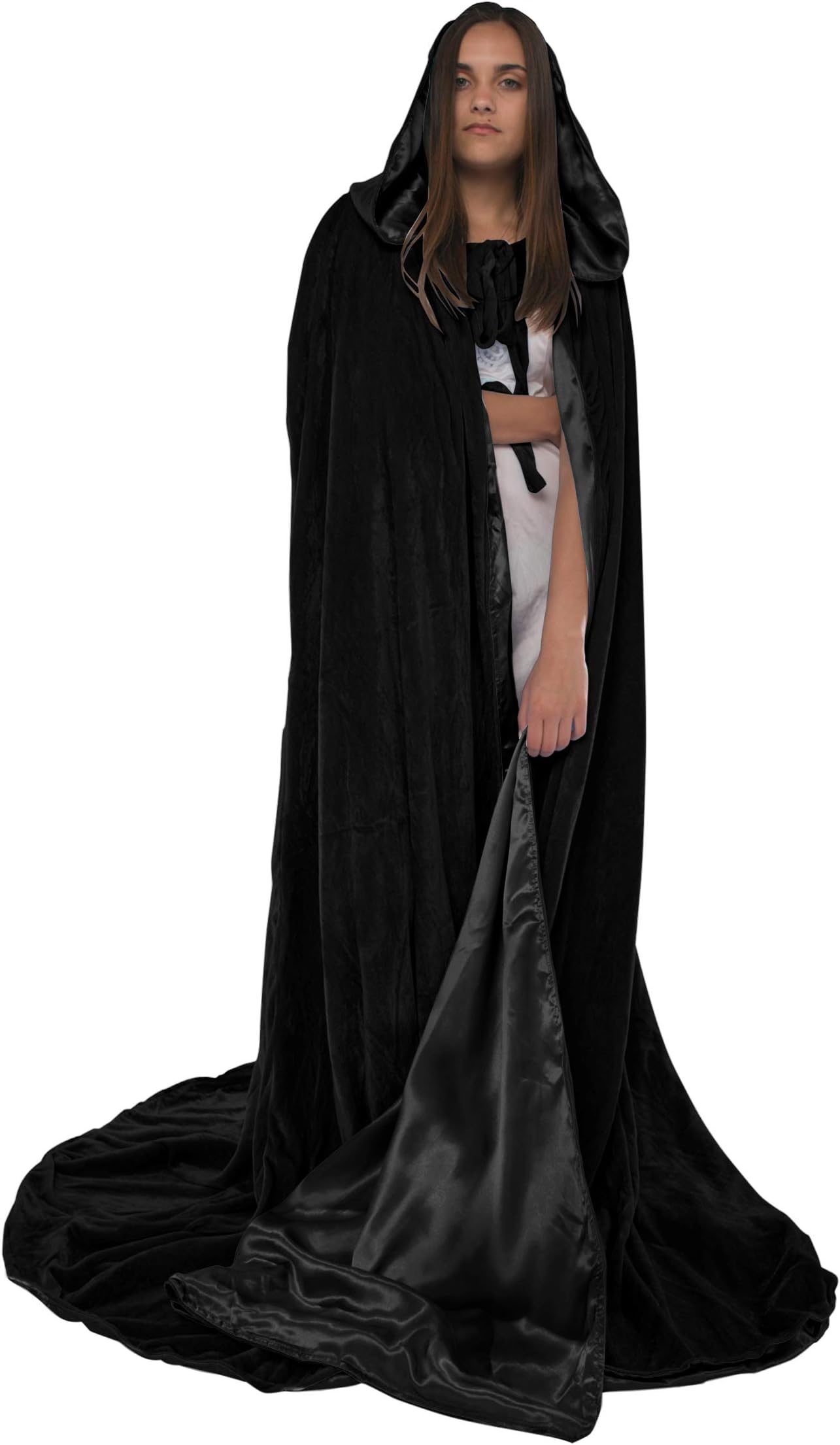 Artemisia Designs Lined Velvet Medieval Renaissance Hooded Cloak Adult Cape