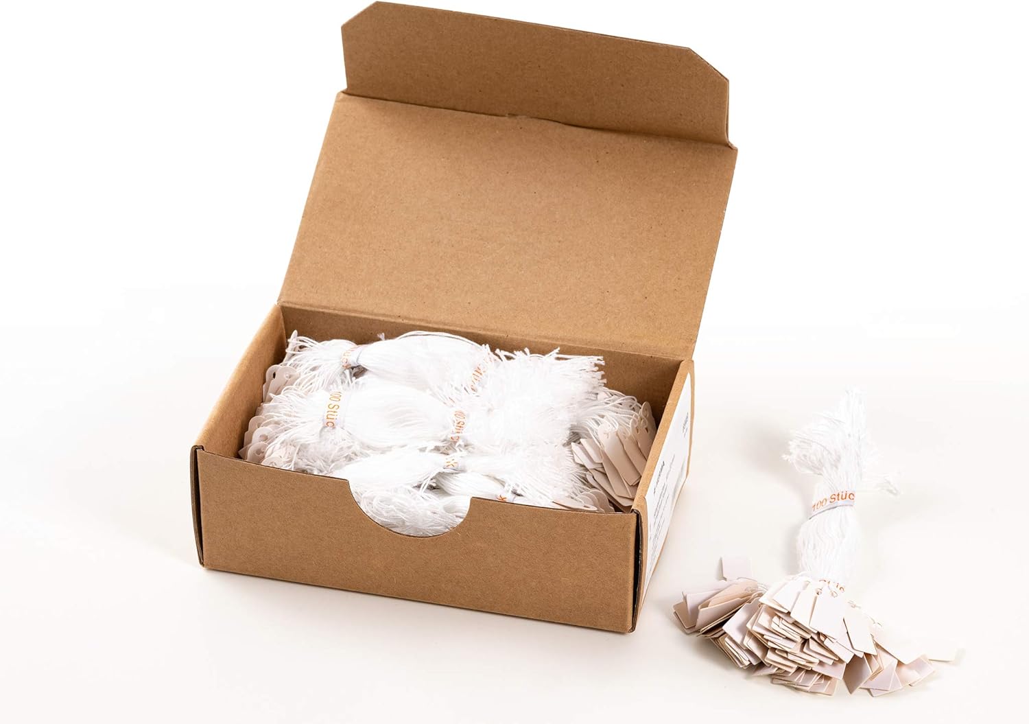 HERMA Hanging Tags with White Thread, 1000 Pieces, 10 x 22 mm, Thread Length approx. 8 cm, Mini Cardboard Price Tags