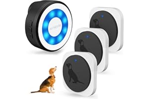 Hathever Dog Bell for Door Potty Training, Wireless Doggie Door Bell Operating at 1000 Feet with IP65 Waterproof Touch Button, CD Quality Sound & 4 Notification Modes
