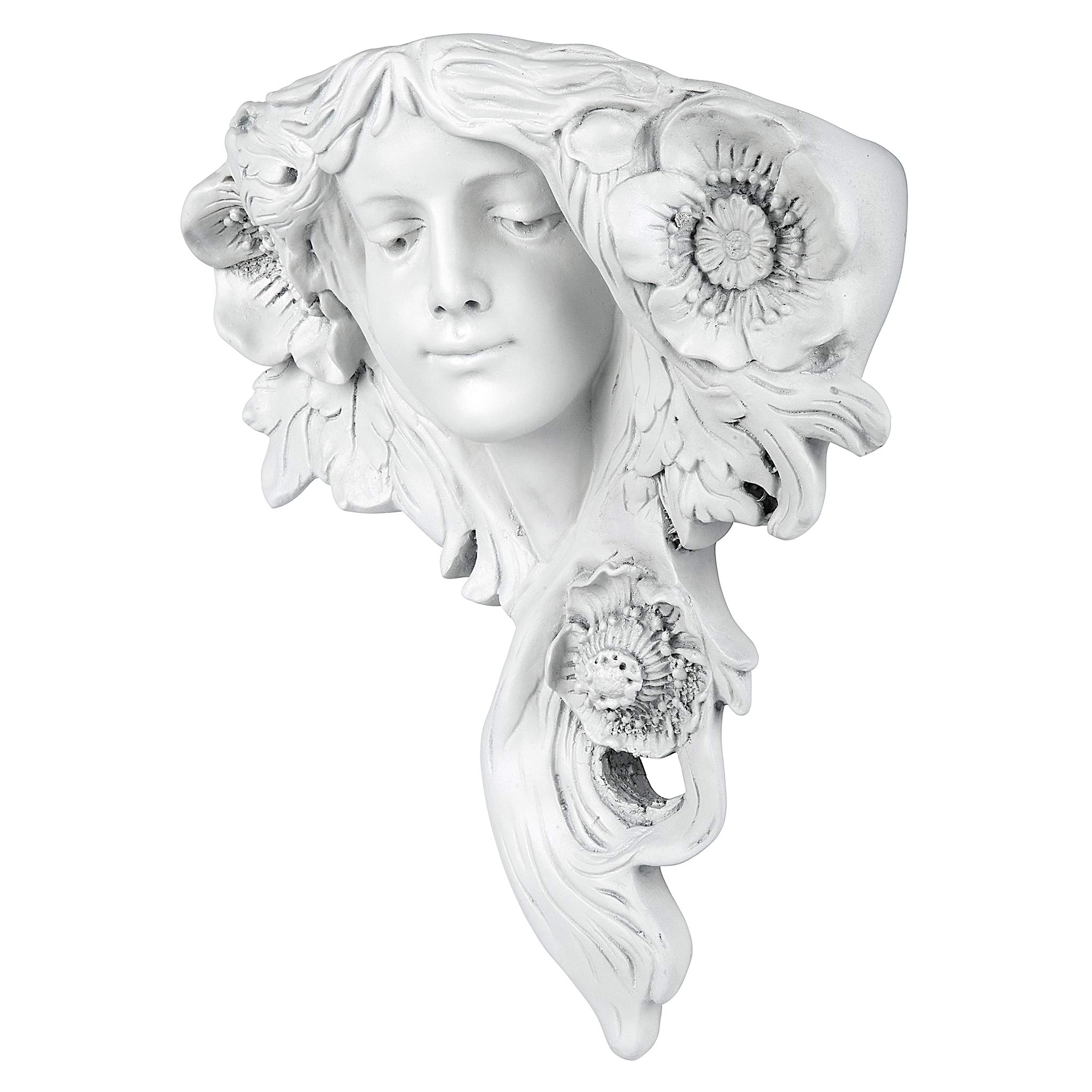 Design Toscano Le Printemps French Greenman Wall Sculpture Planter Pocket, 38 cm, Polyresin, Antique Stone