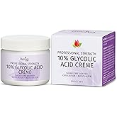 Reviva Labs 10% Glycolic Acid Creme Daily Moisturizer and Mild Exfoliant - Natural Sugar Cane Derived Alpha Hydroxy Acid Face Cream, Acido Glicolico Crema