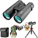 12x42 HD Binoculars for Adults with Upgraded Phone Adapter, Tripod and Tripod Adapter - Large View Binoculars with Clear Low
