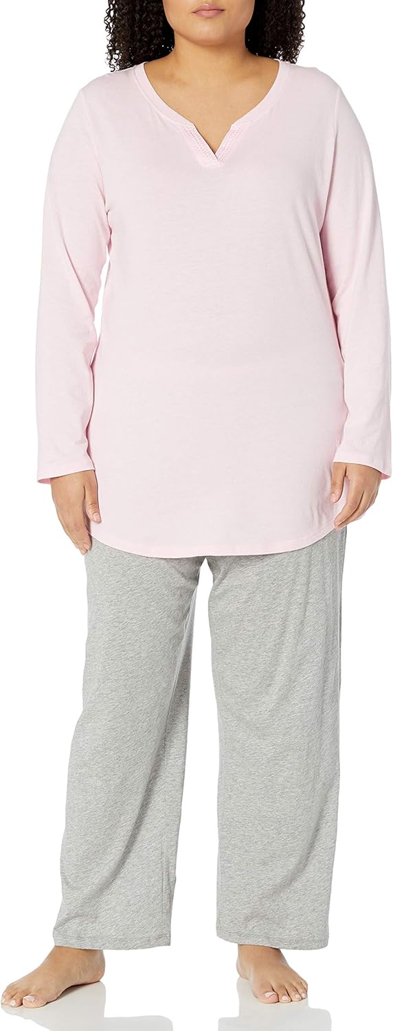 JUST MY SIZE Women's Plus Size Split Neck Tunic at  Women’s Clothing store