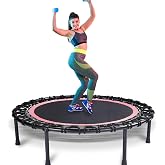 KOKSRY 40" Mini Trampoline for Adults, Fitness Rebounder with Elastic Bands, Indoor Exercise Trampoline, Low Impact Workout Equipment for Home Gym, Cardio Training, Quiet Bounce Rebounder