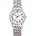 Avaner Women's Elastic Wrist Watches: Boho Printed Stretch Strap Big Number Analog Quartz Easy Reader Bracelet Bangle Watch