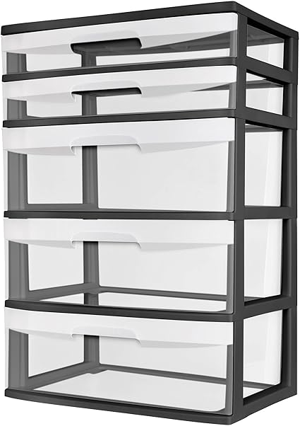 Amazon Com Sterilite 5 Drawer Wide Tower Black Everything Else