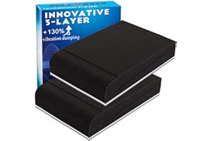 QDVDQ 2 Pack Studio Monitor Isolation Pads, Innovative 3-layer Construction, Acoustic Speaker Isolation Pads, Angled Speaker Foam Stand, High Density Acoustic Foam, For 5"- 6" Speakers Black&white