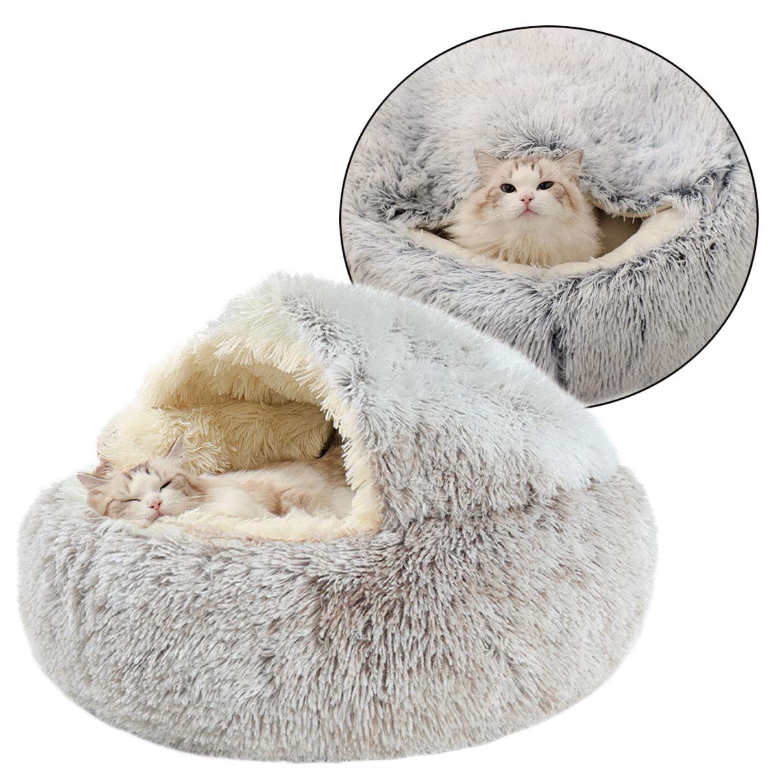 Plush Pet Bed, Cat Cuddler House Small Pet Bedding Cushion for Rabbit, Guinea Pig