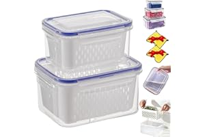 Fruit Storage Containers for Fridge, 4 in 1 Food Storage Container, Fruit Storages Containers, Household Transparent Plastic 