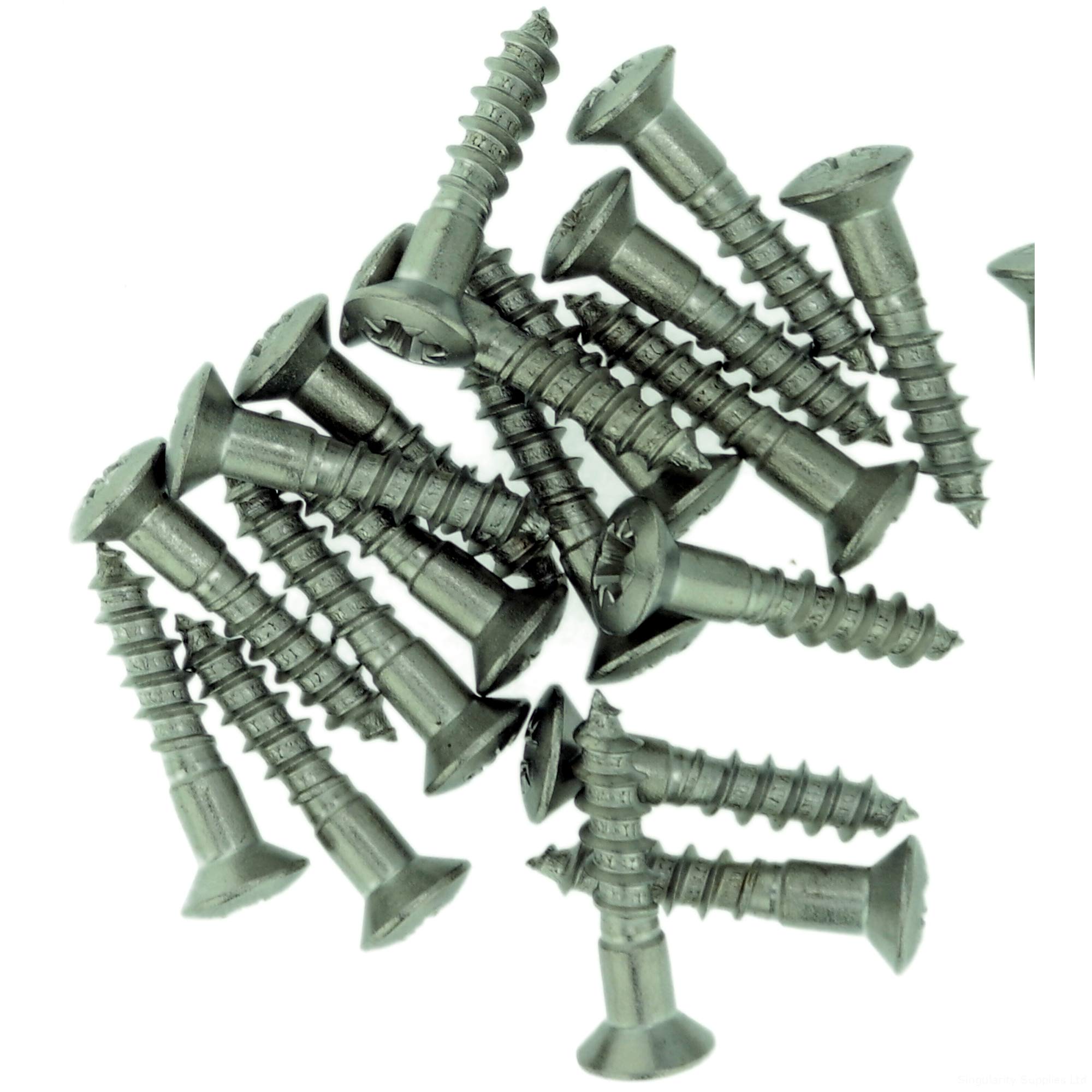 No.10 x 1.38 (5.0mm x 35mm) Pozi Raised Countersunk Wood Screw - Stainless Steel (A2) (Pack of 20)