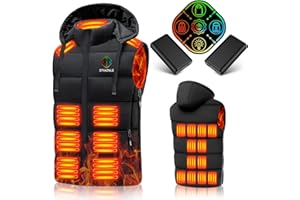 Styaznle 21 Heated Zones Heated Vest, with 40000mAH 7.4V Battery Pack Heated Vest for Men & Women, 5 in 1 Smart Controller