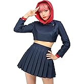 DAZCOS Anime Women's Cosplay US Size Costume Hoodie jacket Pleated Skirt Uniform for Party Halloween