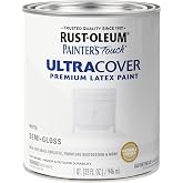 Rust-Oleum Painter's Touch Latex Brush-On Paint, Semi-Gloss White | Interior/Exterior Durability, Multi Surface (Metal, Wood and More), Fast Dry, Chip and Fade Resistant, Quart