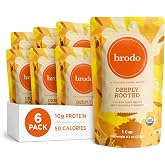 Brodo Organic Chicken Bone Broth with Turmeric &amp; Ginger, Soup (6 X 8.3 oz) | Organic Bone Broth with Collagen, Protein Soup &amp; Sipping Broth for Healthy Meal Prep, Soups and Bone Broth Packets