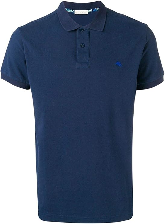 Amazon.com: ETRO Luxury Fashion Man 1Y1409480200 Blue Cotton Polo Shirt | Fall Winter 19: ETRO 