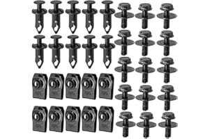 XINLIYA 35/50/70PCS Engine Under Cover Splash Shield Body Bolts Screws, Universal Extruded U-Nuts Kit, Bumper Fender Liner Pu