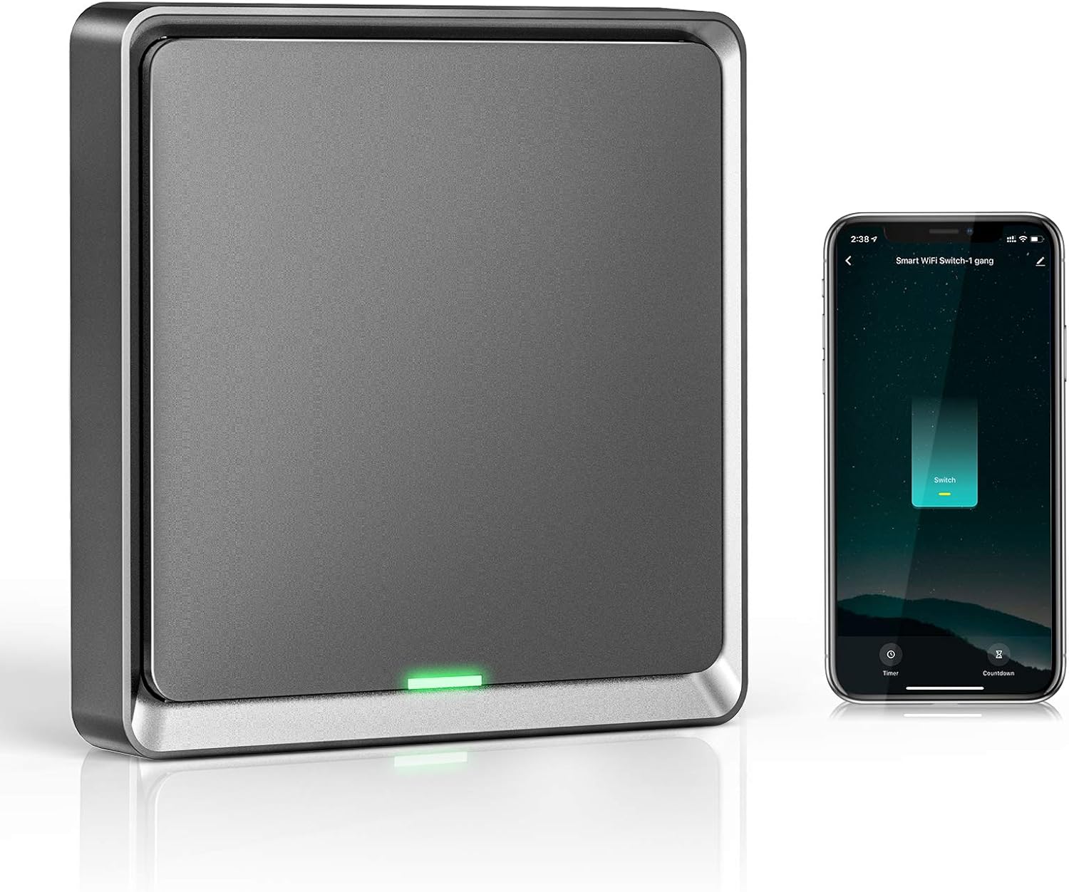 Alexa Smart Light Switch 1 Gang 1 Way, Etersky WiFi Wall Light Switches Compatible with Google