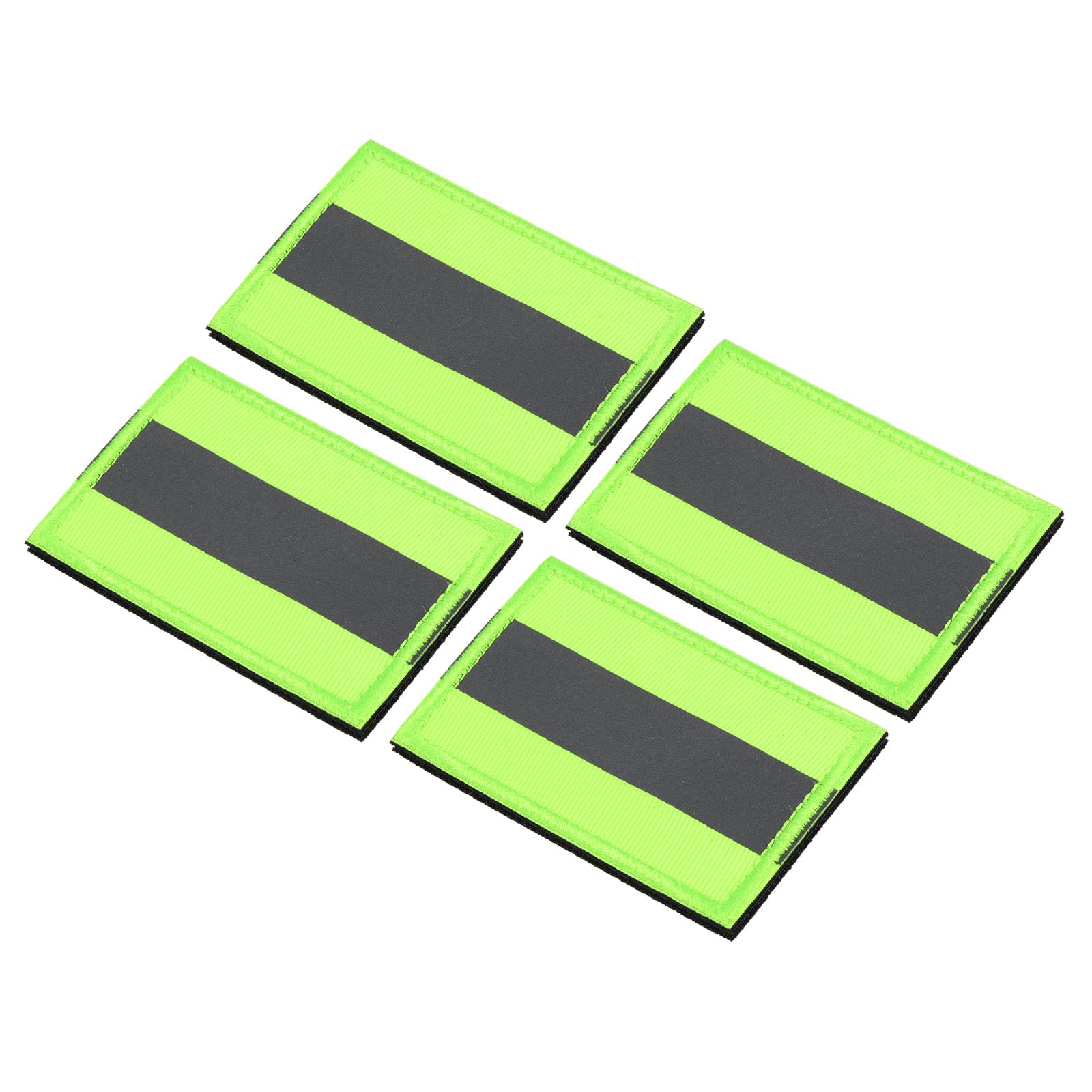 PATIKIL Reflective Patch 2x3, 4 Pcs Hook and Loop Fastener Safety Appliques for Night Sportsperson Worker Hiker, Green