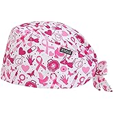Scrub Caps Women, Double-Sided Printed Adjustable Women's Surgical Cap with Buttons, Breathable Design for Nurses and Doctors