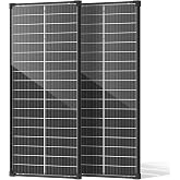 EtnalSolar 100W 18BB Bifacial 25.6% High-Efficiency 2PCS Solar Panel 12V | 12V 200 Watt Solar Panel with A+ Grade Cell for RV,Camping,Boat,Marine,Roof,Van and Home Off-Grid,2 Pack 100W