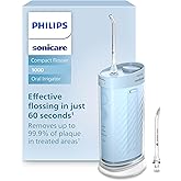 Philips Sonicare Compact Flosser 1000, Portable Water Flosser with 3 Flossing Modes, IPX7 Waterproof Oral Irrigator, Travel Friendly