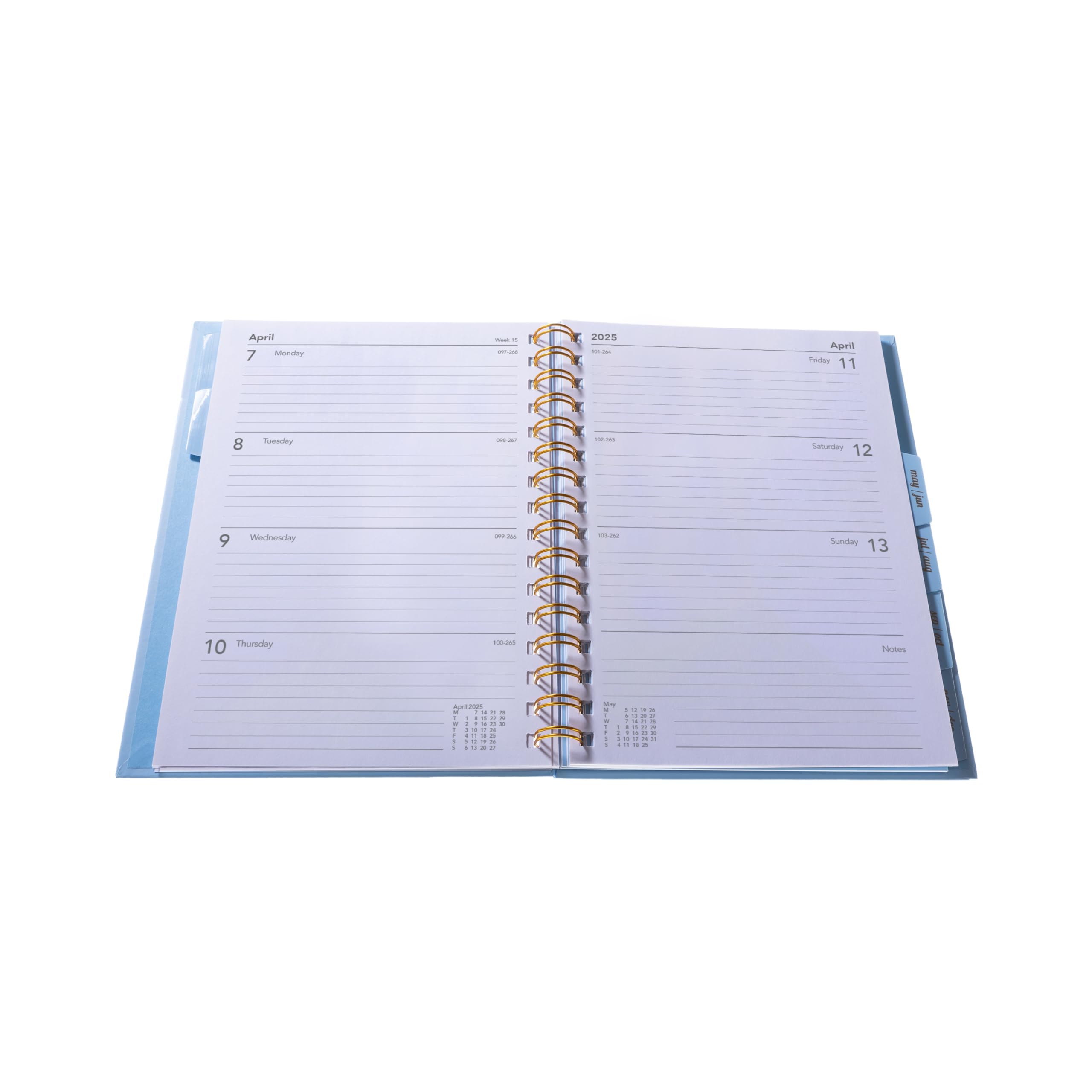 Collins Scandi 2025 Diary - A5 Week to View Journal - Light Blue - (E-PW53.57-25) - Weekly Planner with Hardback Wiro-Bound Covers and Recycled Paper