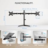 VonHaus Dual Monitor Stand 13-32 inch Full Motion VESA 75x75 100x100 view 4