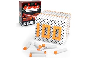 EKIND 100 Pcs Waffles Darts Refill Pack Foam Bullet Compatible for NERF N-Strike Series Blaster (Glow at Dark, White)