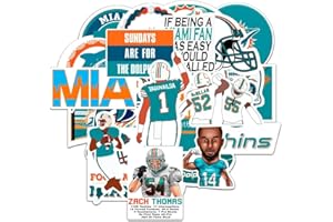 BESSER ASSOCIATES 32 PCS American Football Rugby Stickers for Water Bottle, Laptop, Bicycle, Computer, Motorcycle, Travel Case, Car Decal Decoration Sticker 2-2.5 inches