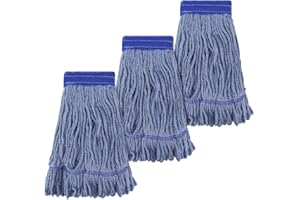 Commercial Heavy Duty Mop Heads Replacement for Rubbermaid: 3 Packs Industrial Wet Mop Head for Floor Cleaning - Cotton Comme