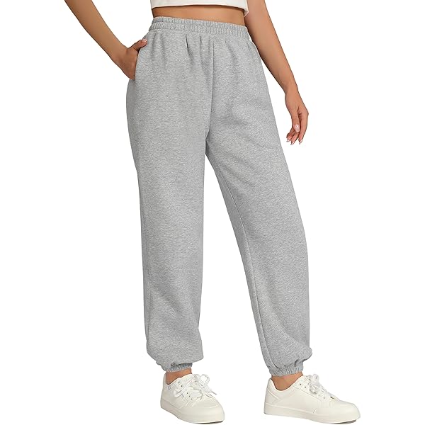 HeSaYep Fleece Lined Sweatpants Women Wide Leg Baggy Sweat Pants Straight Leg Drawstring Waisted Sherpa Sweatpants With Pockets White S - View #4