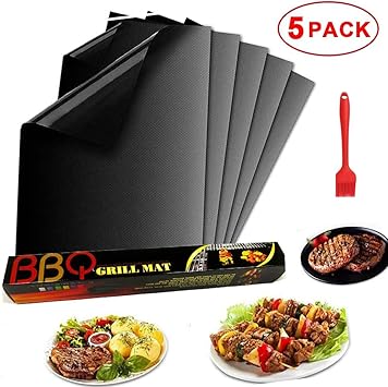 Amazon Co Jp グリルマット ノンスティックグリルマット再利用可能なグリルフィルムテフロンベーキングマットグリルマット ベーキングマット 肉用bbqノンスティックグリルマット 40x33cm スポーツ アウトドア