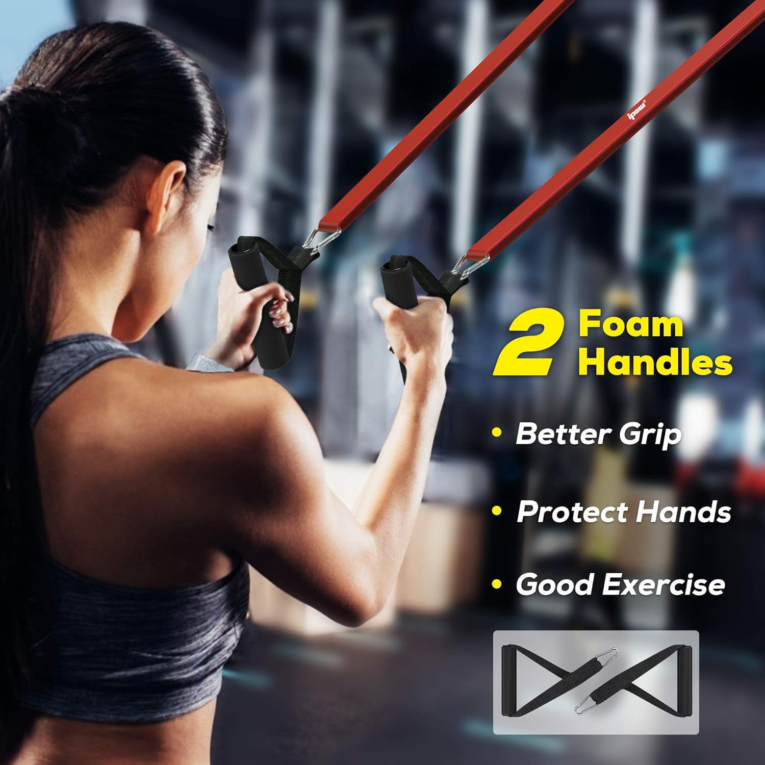 IPOW Resistance Bands Set 11 PCS Pull Up Assist Bands Multi-Use Loop Bands Kit with Handles Ankle Straps Door Anchor Core Sliders Power Workout Bands Exercise Bands for Training and Physical Therapy : Sports & Outdoors