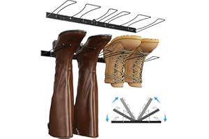 Johamoo Boot Rack, Foldable Hanging Wader Hangers, Wall Mounted Boot Storage Organizer for Entryway, Garage, Closet, Outdoor Cowboy Tall Boot Holder, 2 Pack