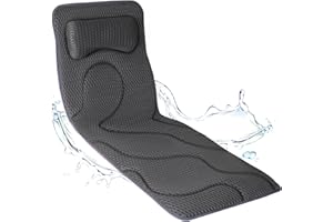 Poemland Full Body Bath Pillow for Tub -Soft Bathtub Pillow for Full Back, Head and Neck Support, Quick Dry Bath Cushion, Tub Pillow with 168 Suction Cups, Bathtub Accessories for Gift