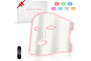 DZAVOK Red Light Therapy For Face, 7 Modes Portable Therapy Mask With 3000mah Rechargeable Remote, Blue, Orange, 850nm Infrared & Red Light Mask, 400 Leds For Anti-Aging
