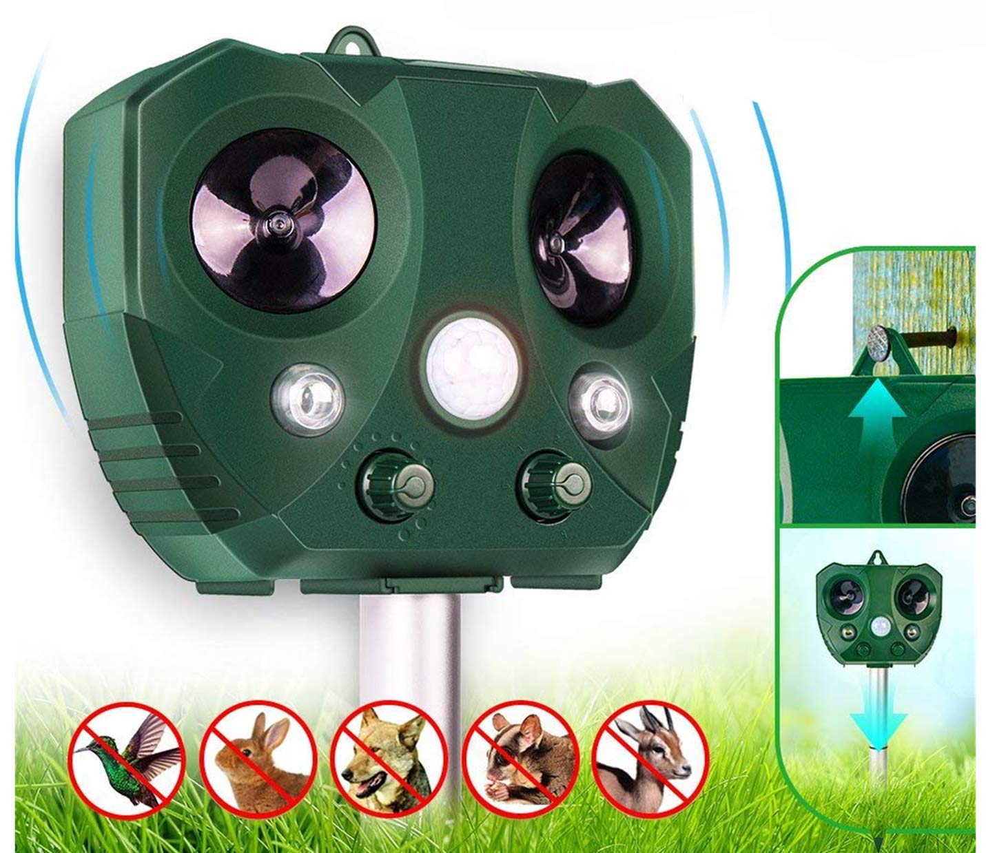Monkey Home Animal Repellent Outdoor, 2018 Ultrasonic Animal Repeller