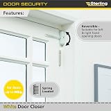 Burg-Wachter Spring Loaded Adjustable Auto Closing Door Closer White view 2